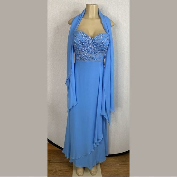 Daymor Couture Periwinkle Silk Women’s Formal Dress. Size 10. NWT - Picture 1 of 15